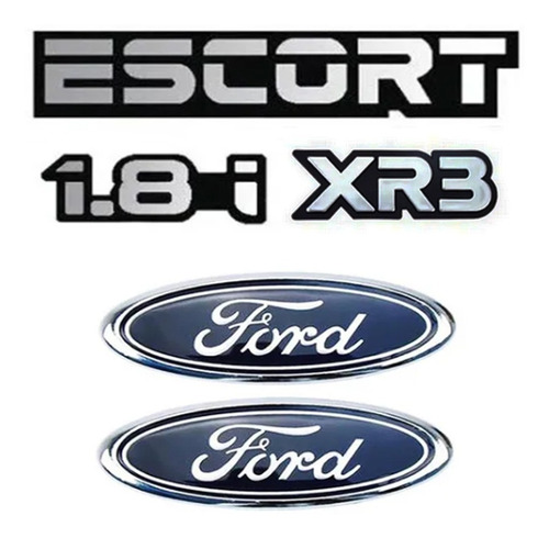 Imagem 1 de 4 de Emblema Escort Xr3 1.8i Cinza Ford Oval Grade Mala Azul 94/.
