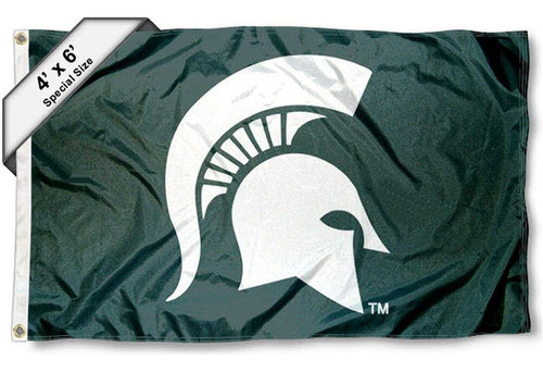 Bandera De Msu Spartans De 4 Pies X 6 Pies Cabeza De Sp...