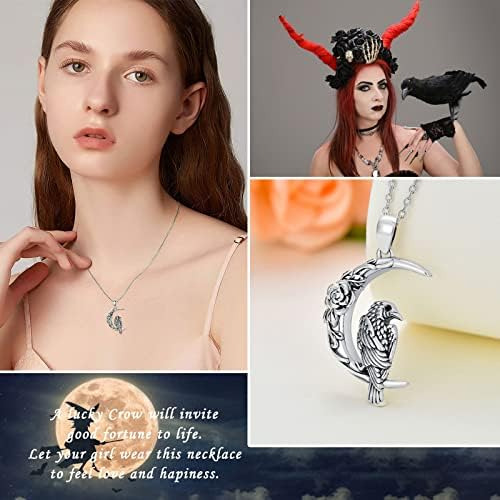 Collar De Cuervo Plesitep De Plata De Ley Con Colgante De Cu