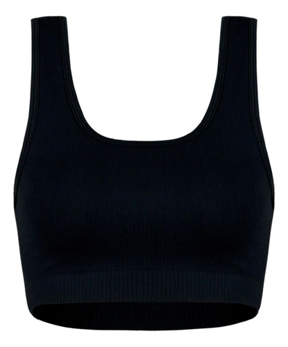 Top Sin Mangas Mujer Seamless Mind Sportfitness Negro