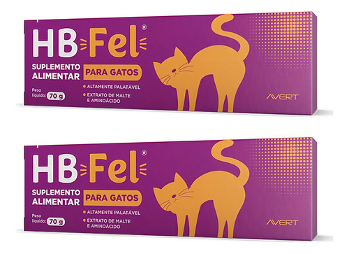 Kit C/2 Hb Fel Pasta 70g - Suplemento Para Gato