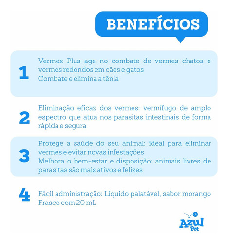 Vermífugo Para Cães Dose Única Líquido Vermex Plus 20ml