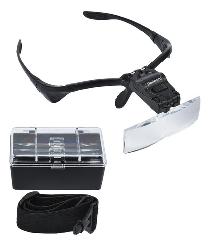 Visor Con 5 Lentes De Aumento Y Luz Led, Lupa De Joyero