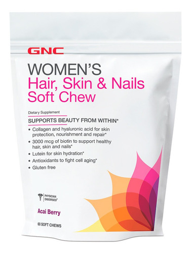Womens Hair, Skin & Nails 60 Masticables Gnc
