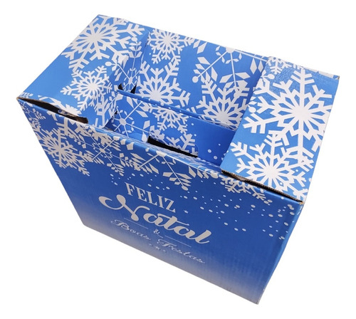 Cesta De Natal Boas Festas Azul G C 36 X L 20 X A 35 An