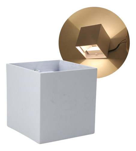 Lampara Led Arbotante Cubo Vintage Blanco Exterior 3000k