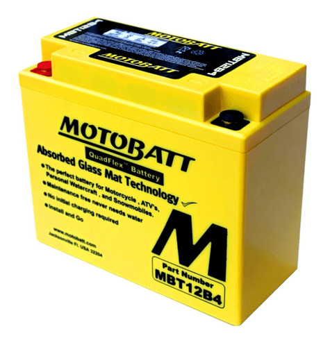 Bateria Motobatt - Quadflex - Mbt12b4 - 12 Ah