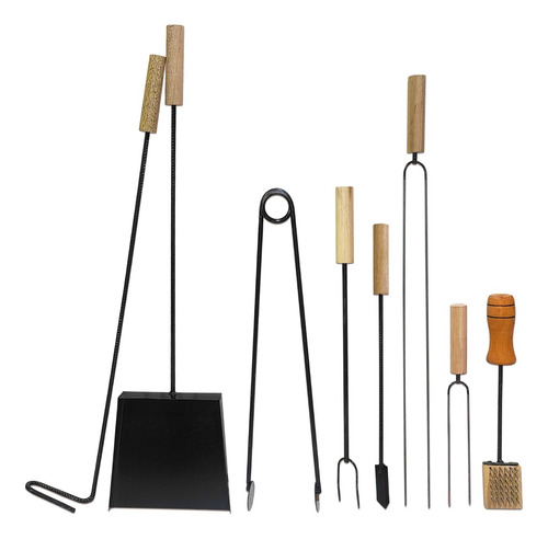 Kit Parrillero Herramientas Parrilla Asador Set ×8