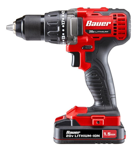 Kit De Taladro Y Atornillador De Impacto Bauer 20v Color Rojo Frecuencia 60