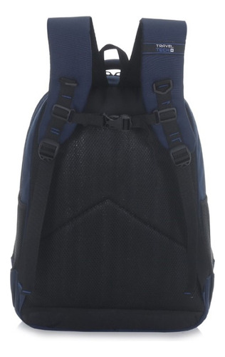 Mochila De Viaje Porta Notebook Travel Tech Con Organizador Color Negro 16745 Diseño De La Tela Lisa