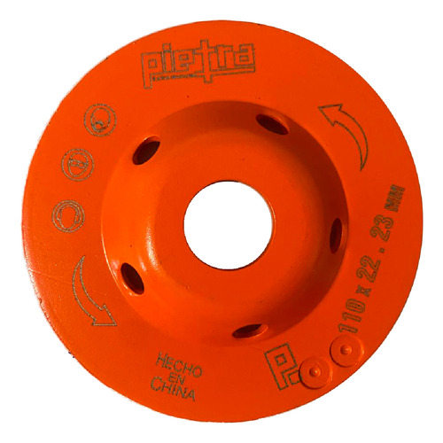 Disco Copa Muela Diamantada Turbo 110 Mm Pietra Idc413t Color Naranja