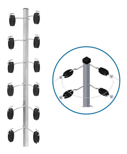 Big Haste Cantoneira 12 Isoladores Cerca Elétrica