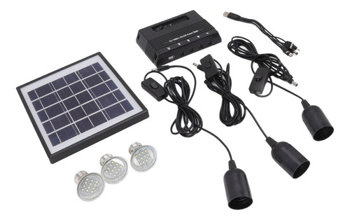 Kit De Luz Solar Panel Ing Generador Multifunción Portátil