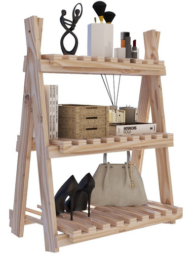 Organizadora Prateleiras Estante De Madeira Pinus Pallet