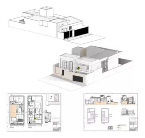 Kit 2 Projetos Casa E Duplex Moderno Pronto - Autodesk Revit