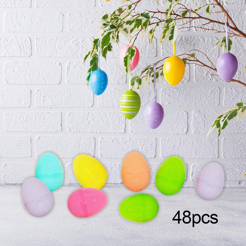 \ 48x Huevos De Pascua Vacíos Rellenables, Huevos Coloridos
