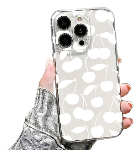 Una Funda Blanda Transparente De Color Blanco Cereza Con Funciones A Prueba De Golpes, Compatible Con Apple, Compatible Con Samsung
