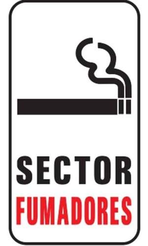 Cartel Sector Fumadores 10x18 Cm Señalización Comercios