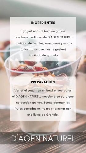 Colágeno Hidrolizado Natural En Polvo Recuperador Estético D Agen Naturel 180g X2