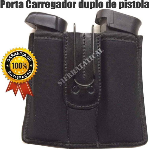 Porta Carregador Neoprene Duplo Dissimulado Com Grampo