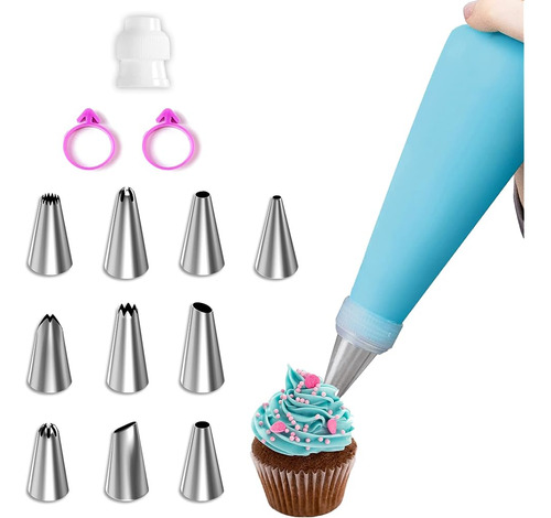 ~? Riccle Reusable Piping Bag And Tips Set - Strong Silicone