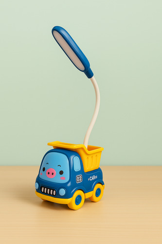 Lampara Led Luz De Noche Infantil Recargable Velador Camion Amarillo