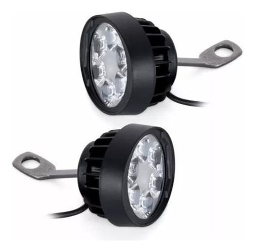 Par De Faros 6 Leds Lupa Espejos Moto Proyector Auxiliares