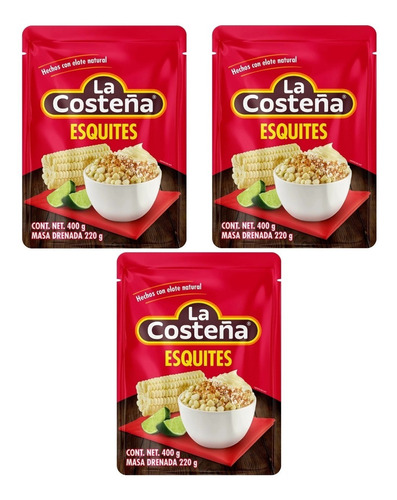 3 Esquites La Costeña 400g Cada Uno