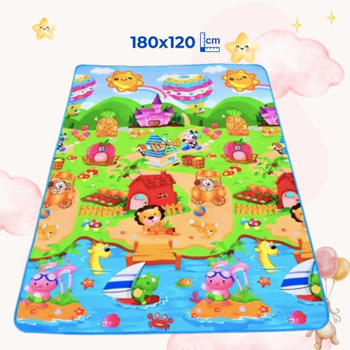 Alfombra De Desarrollo Para Bebe Doble Vista Antigolpes