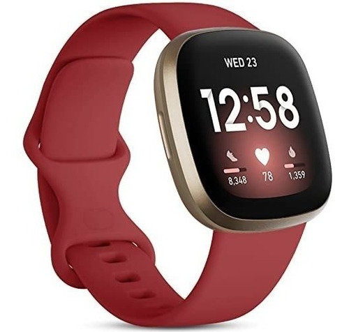 Malla Para Reloj Fitbit Versa 3-4 Sense2 Silicona Rojo L