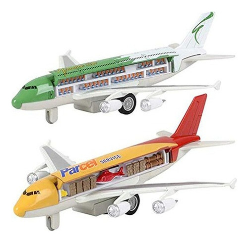 Aviones De Juguete Súper Jumbo Color Verde Y Amarillo