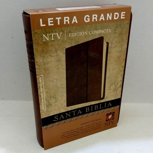 Imagen 2 de 10 de Biblia Ntv Edición Compacta De Letra Grande Senti Piel Café