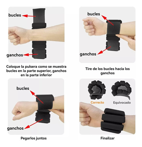 Para \ 4 Polainas De Peso Ajustables For Muñecas Y Tobillos