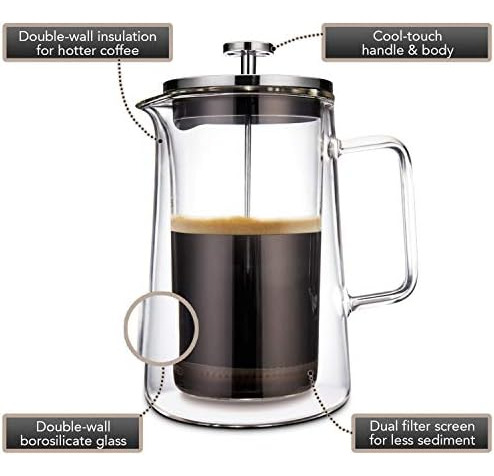 Kaffe Cafetera De Prensa Francesa Grande Y Cafetera Para Aca