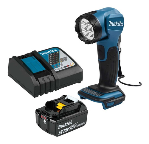 Linterna Led Makita Dml815 + Cargador Lxt 18v 5ah + Batería
