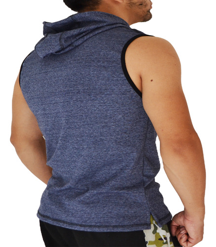 Playera Sin Mangas Deportiva De Licra Fer Con Capucha Gym