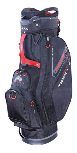 Bolsa Golf Carro Big Max Terra Negra + Funda Lluvi Color Negro/Rojo