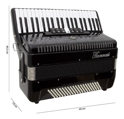 Acordeon De 120 Baixos Thommasi Ta-12009 Preto