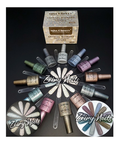 Imagen 1 de 5 de Miss Cherry Gama Crystal Diamond 12pz Gel Uv/led