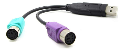 Cable Adaptador Convertidor Usb A Mouse Y Teclado Ps/2 Ee