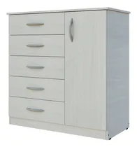 Comprar Cajonera Chifonier Cómoda 5 Cajones + Ropero Armado - Perchero O Estante - Opcional Guías Metal - Muebles Económicos