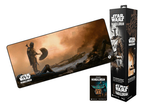 Mouse Pad Gamer Xxl Primus 42 X 90 Cm Arena Mandalorian Css Color Marrón claro Diseño impreso Star Wars