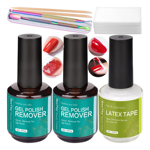 Removedor De Esmalte De Unas De Gel (2 Paquetes De 0.5 Fl Oz