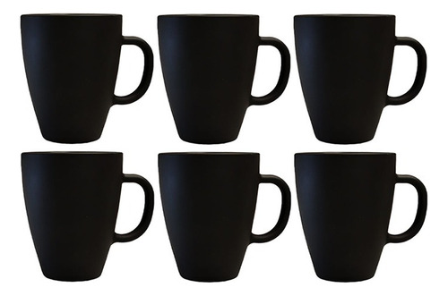 Taza Mug Vidrio Negro Mate Durax Armonia X6