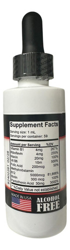 Vitamisan Vitamina B12 Sublingual Líquida Complejo B 2 Fl Oz