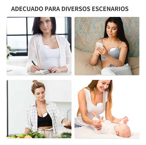 2pcs Extractor De Leche Manos Libres Recargable Con 4 Modos