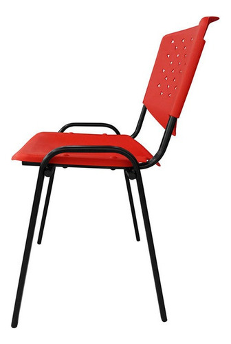 Silla Económica Plástica Apilable Campbell X4 Estructura De La Silla Rojo
