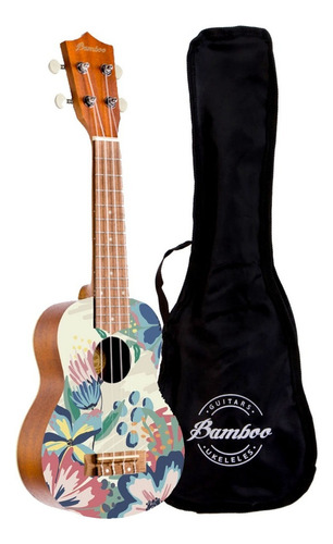 Bamboo U-21-caramelle Ukulele Soprano Linden Con Funda Color Marrón