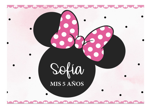 Banner Imprimible 2 X 1.5 M - Minnie Mouse Rosa