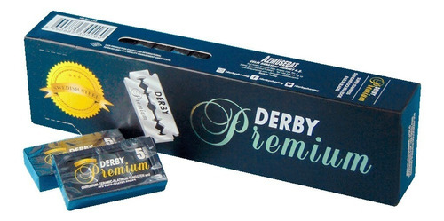 100 Navajas Derby Premium Doble Filo Para Rasurar O Afeitar